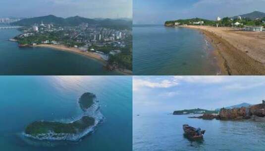 大连沿海沙滩海浪海鸥游船海岛合集高清在线视频素材下载