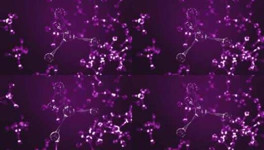 紫色玻璃分子模型高清在线视频素材下载