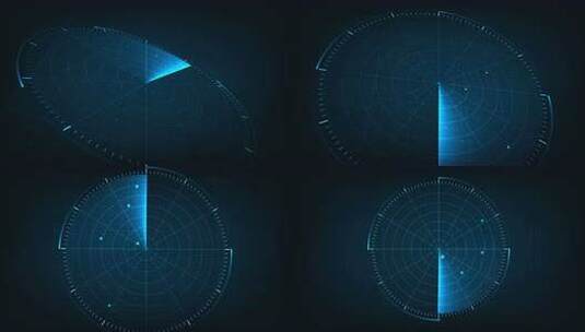 数字蓝色雷达概念。高清在线视频素材下载