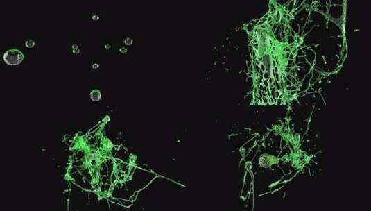 3D绿色液体飞溅黑色Bg超慢动作1000高清在线视频素材下载