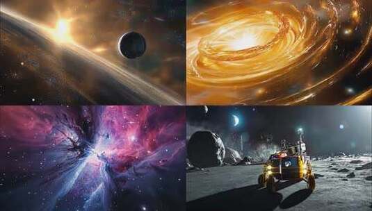 宇宙穿梭星空星球太空黑洞银河星河地球ai高清在线视频素材下载