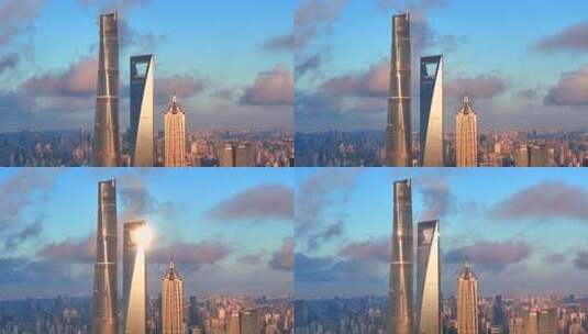 上海城市风景  陆家嘴平流雾高清在线视频素材下载