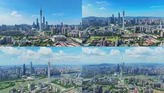 广州塔航拍合集高清在线视频素材下载