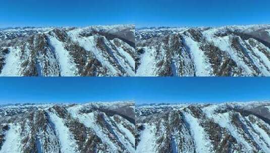 徒步夹金山远眺雪景高清在线视频素材下载