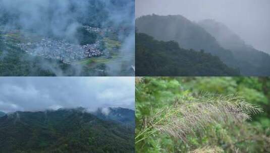 云雾环绕的乡村俯瞰景观高清在线视频素材下载