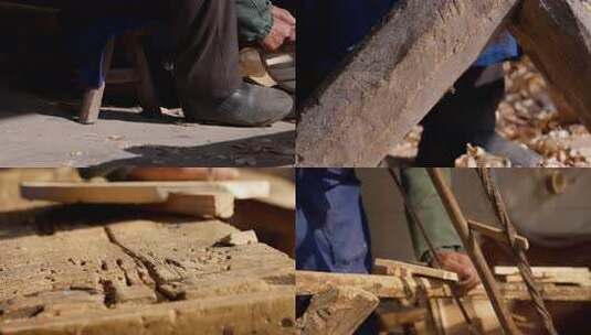 木工加工木材特写高清在线视频素材下载