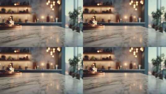 室内大理石台面近景高清在线视频素材下载