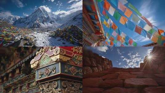 藏族民歌《格桑拉》大屏高清在线视频素材下载