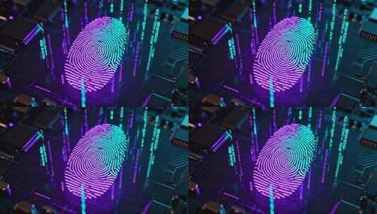 芯片上的指纹识别素材高清在线视频素材下载