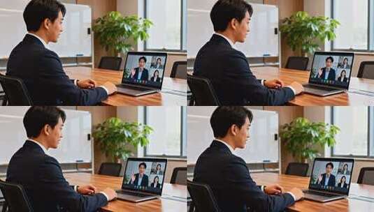 商务人士进行视频会议高清在线视频素材下载