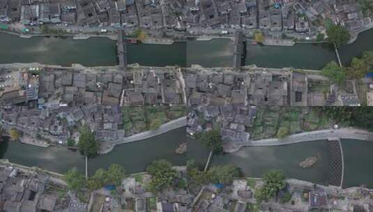 4k景德镇瑶里古镇水乡航拍全景高清在线视频素材下载