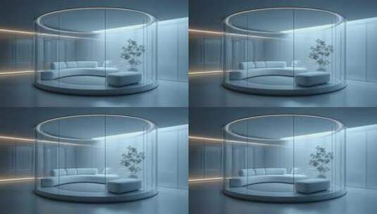 现代透明玻璃空间展现科技美学设计高清在线视频素材下载