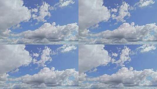 蓝天白云下的蓬松云朵高清在线视频素材下载