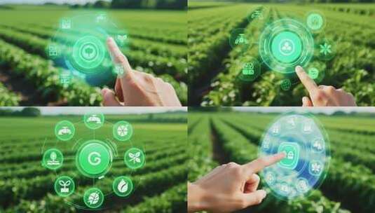 手指点击农田虚拟界面素材高清在线视频素材下载