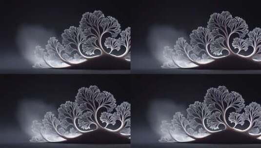 极简主义白色树状图科技感十足高清在线视频素材下载