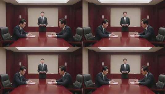 办公室内白领开会场景高清在线视频素材下载