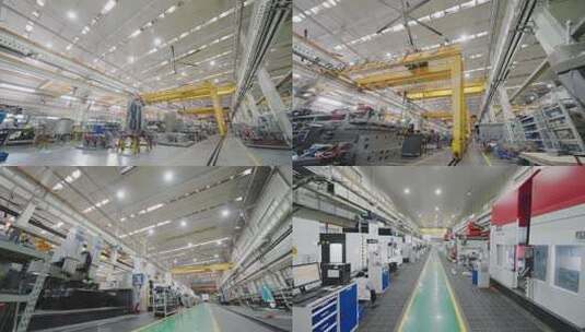 高端的汽车注塑模具车间塑料零部件冲压机床高清在线视频素材下载