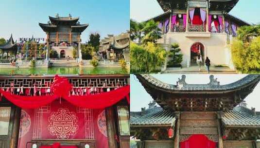 4K古典婚礼喜结良缘开封朱仙镇启封故园高清在线视频素材下载