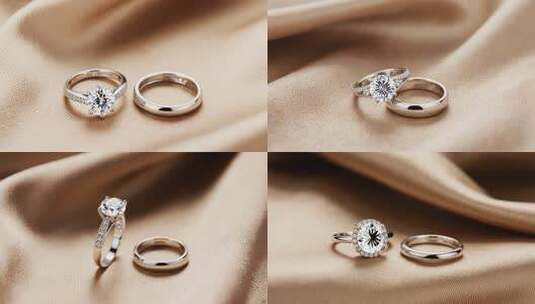 金银戒指微距特写素材高清在线视频素材下载