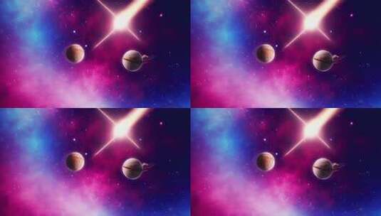 宇宙星空星球合成背景素材高清在线视频素材下载