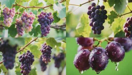 葡萄园中的成熟葡萄展示高清在线视频素材下载