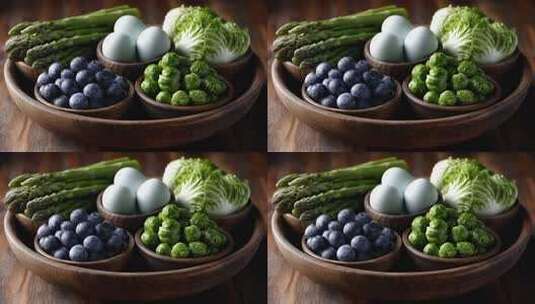 新鲜果蔬汇聚营养健康生活高清在线视频素材下载