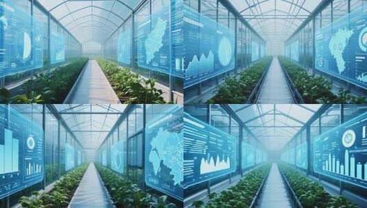 智能温室大棚蔬菜种植场景高清在线视频素材下载