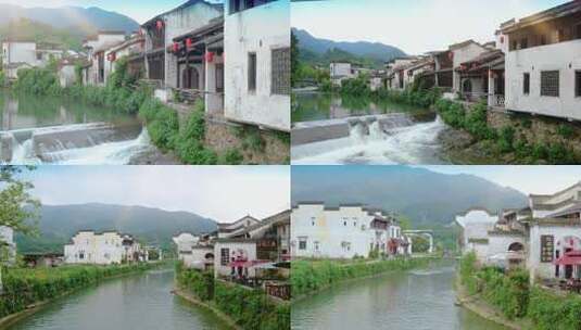呈坎江南水乡皖南古镇徽派建筑群生态水资源高清在线视频素材下载