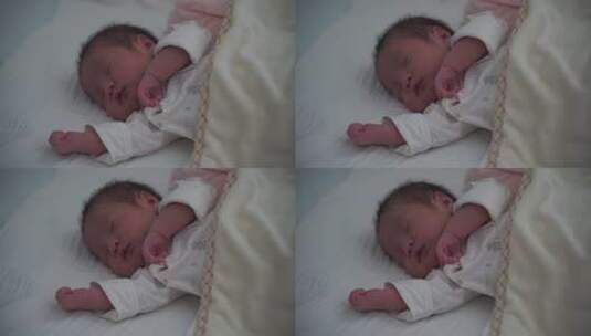 熟睡中的新生儿高清在线视频素材下载