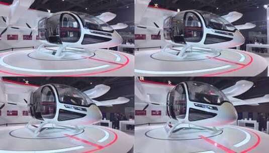 上海第八届 进博会私人飞机展高清在线视频素材下载