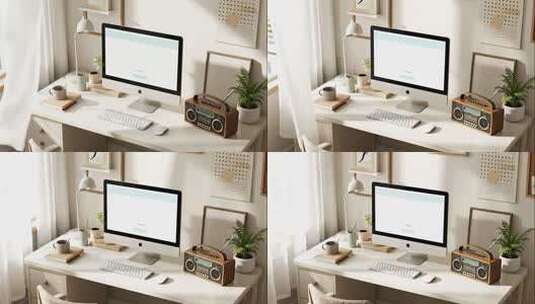 商业办公简约温馨书桌治愈画面高清在线视频素材下载