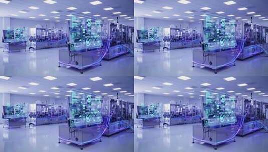 科技工厂自动化生产线场景高清在线视频素材下载