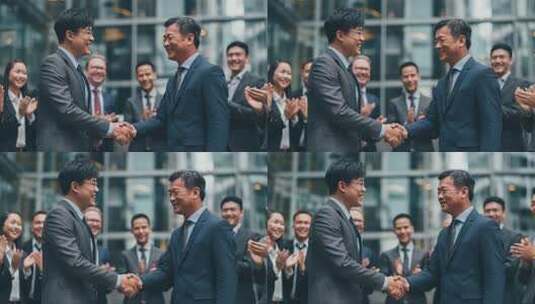 商务合作商务人士商务签约商务握手商务办公高清在线视频素材下载