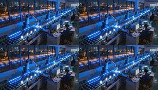 工厂内自动化生产线作业场景高清在线视频素材下载