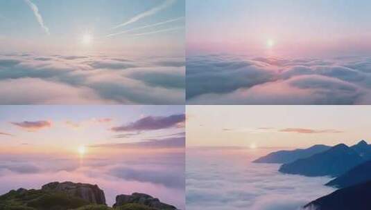 云海日出壮丽自然景观合集高清在线视频素材下载