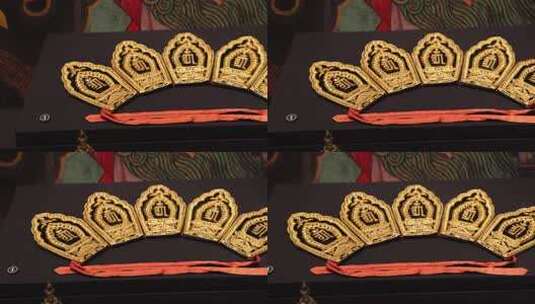 清代五佛冠，布达拉宫管理处藏高清在线视频素材下载