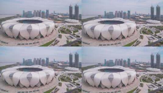 杭州奥体博览中心_2022年亚运会主会场4K高清在线视频素材下载