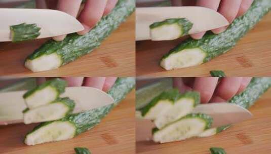 切黄瓜 切菜 做菜高清在线视频素材下载