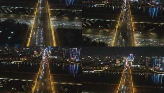 迎泽大桥夜景延时高清在线视频素材下载