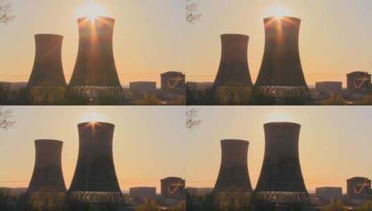 三里岛核电站的延时摄影高清在线视频素材下载