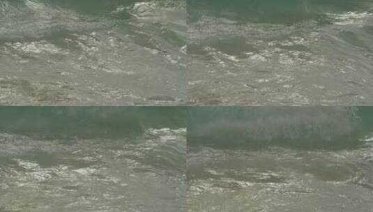 海滩上的海浪在翻腾高清在线视频素材下载