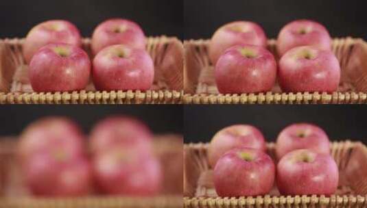 【镜头合集】竹篮里装红富士苹果高清在线视频素材下载