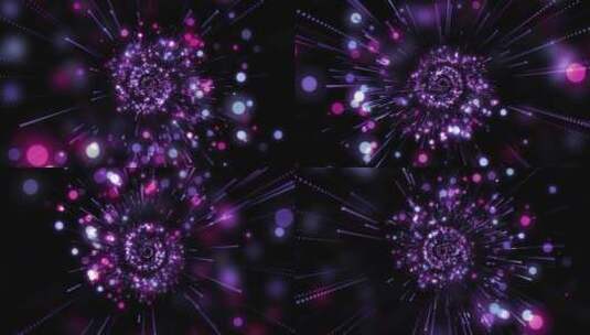 紫色唯美浪漫放射粒子星空背景高清在线视频素材下载