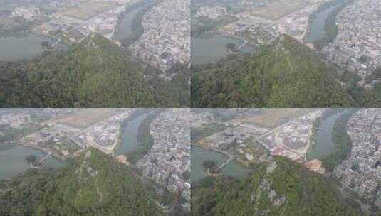 航拍广西桂林旅游城市旅游景点高清在线视频素材下载