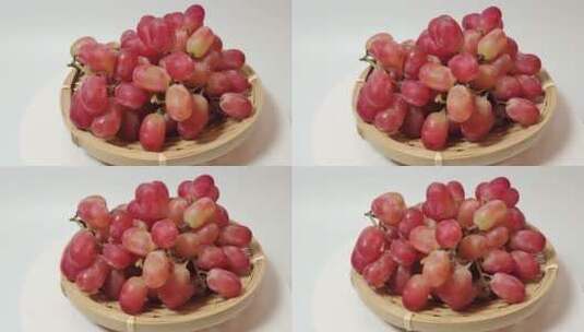 新疆无核珍珠红葡萄水果4k视频高清在线视频素材下载