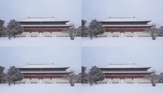 北京定陵雪景拍摄高清在线视频素材下载