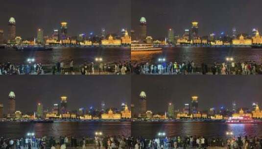 上海外滩灯光秀高清在线视频素材下载