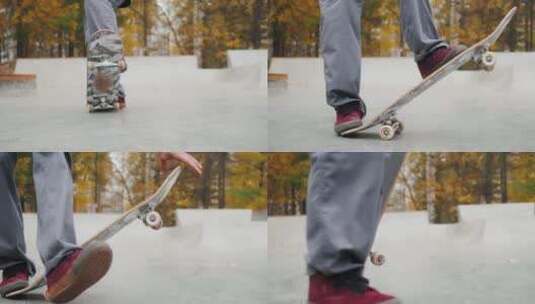 滑板 街头滑板 极限运动 运动 公园滑板高清在线视频素材下载
