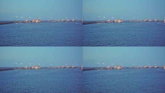 海南海口琼海海峡轮渡码头高清在线视频素材下载