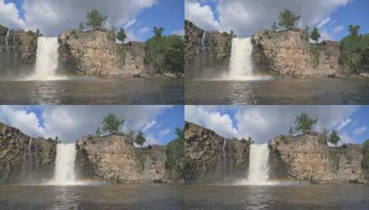 野外的瀑布和池塘高清在线视频素材下载